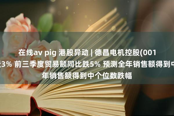 在线av pig 港股异动 | 德昌电机控股(00179)盘中跌近3% 前三季度贸易额同比跌5% 预测全年销售额得到中个位数跌幅